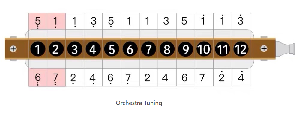 KB-12 Chromatic Harmonica Orchestral Tuning Tancy Signature