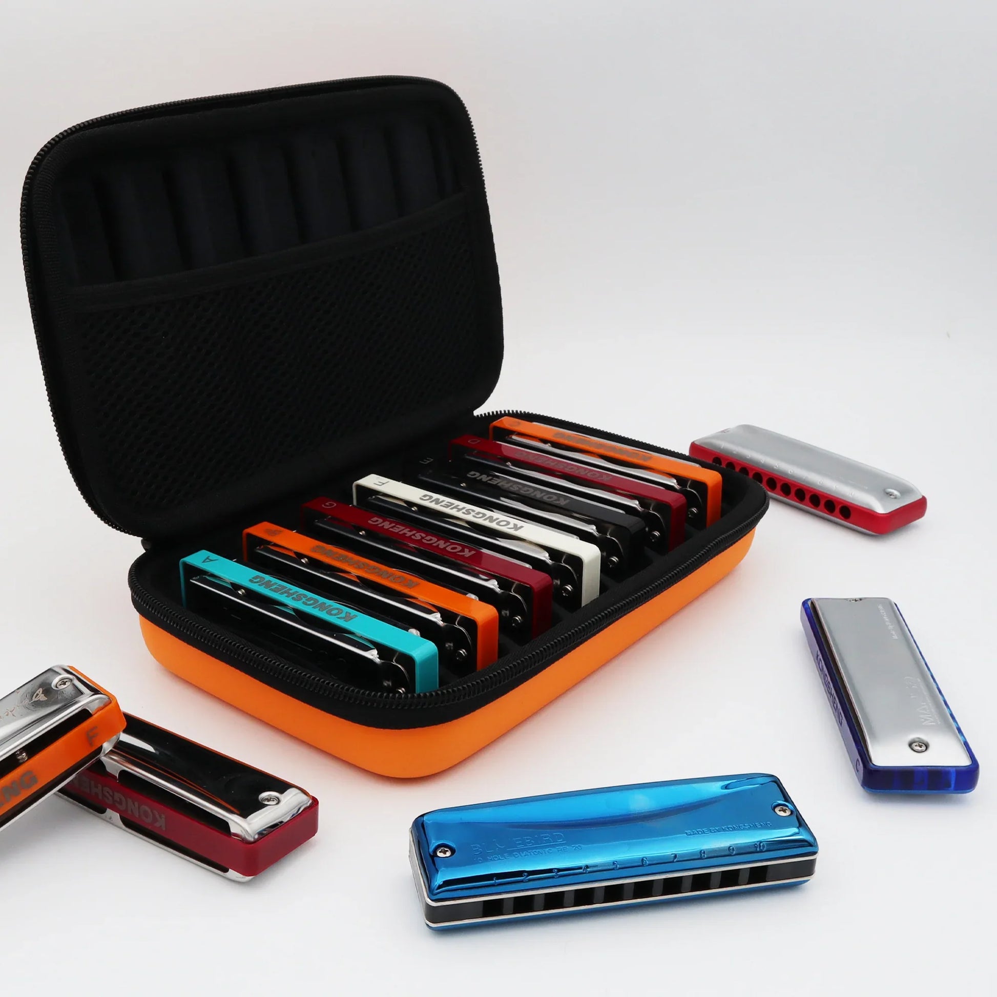 KONGSHENG Mundharmonika-Etui – Aufbewahrung für 7 oder 3 Mundharmonikas – KONGSHENG-HARMONICA